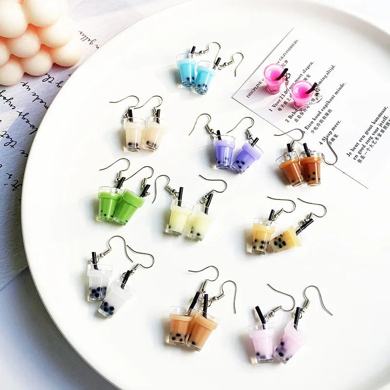 Bubble Tea Hanging Earrings