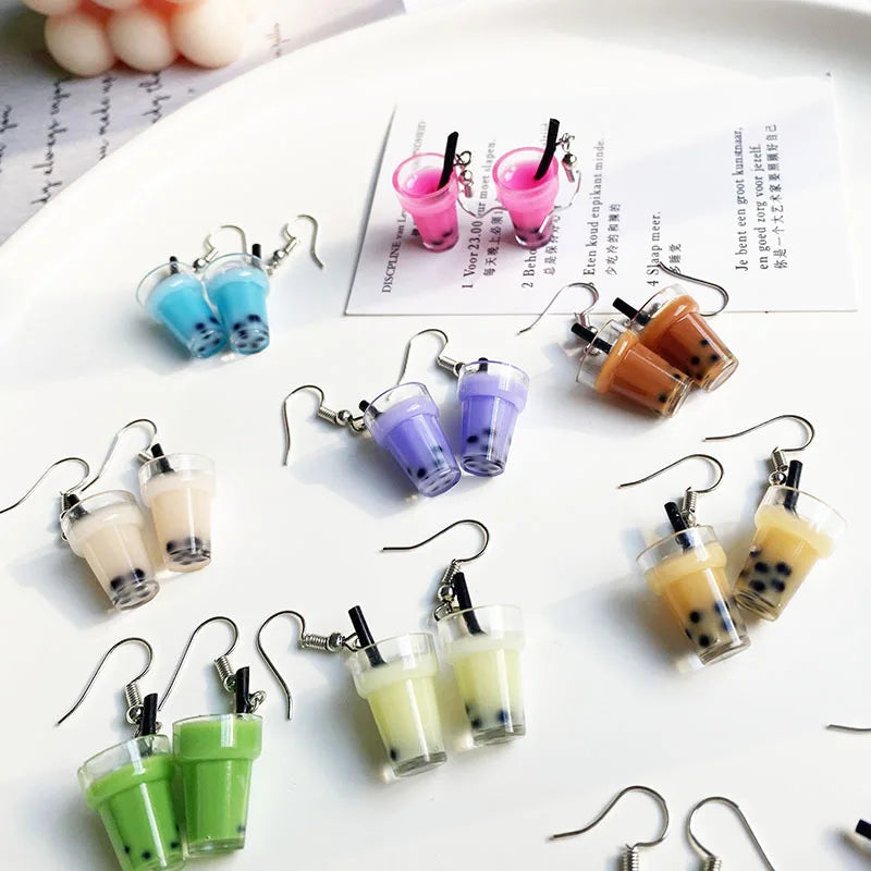 Bubble Tea Hanging Earrings